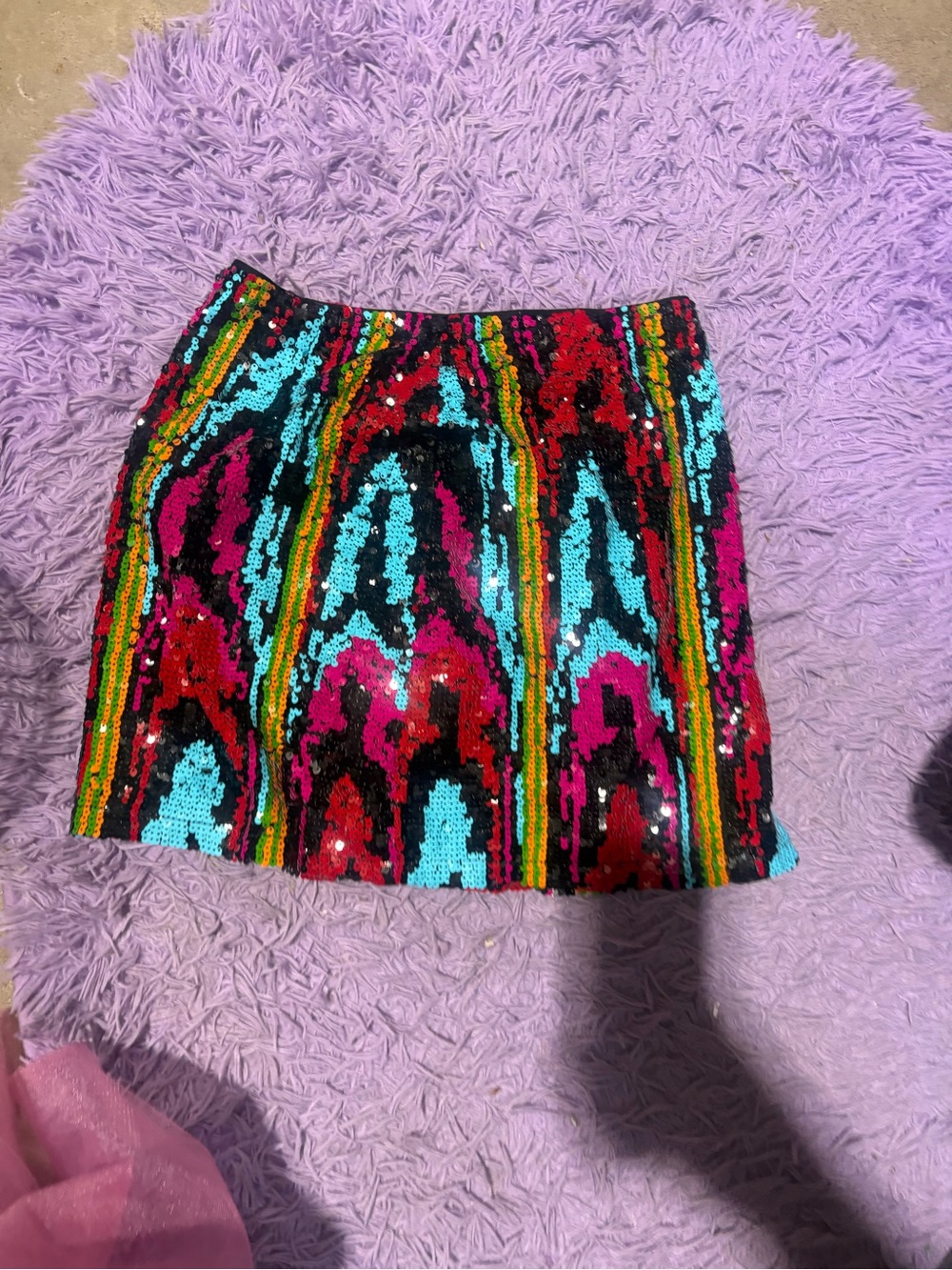 Nasty Gal Multicolor Sequin Stripe Mini Skirt